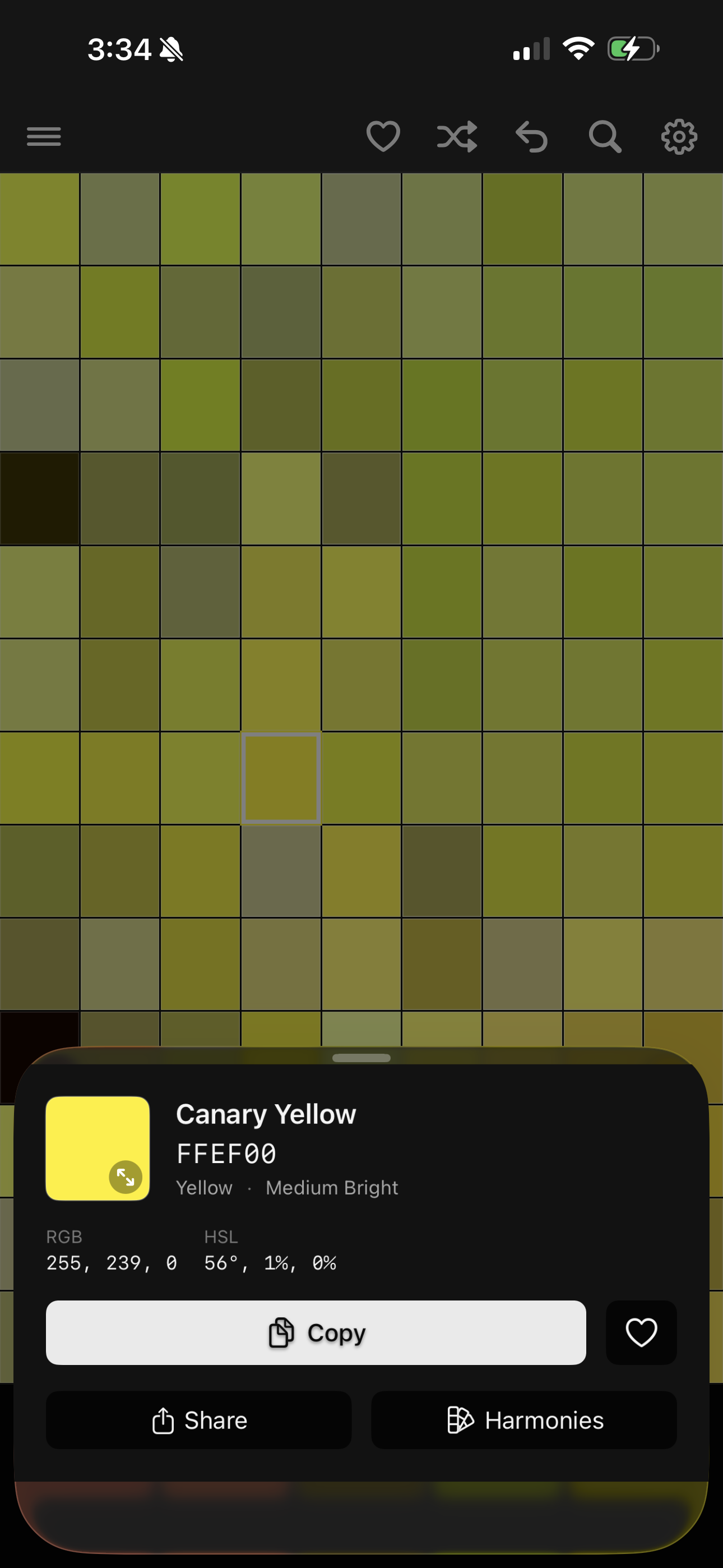Color harmonies